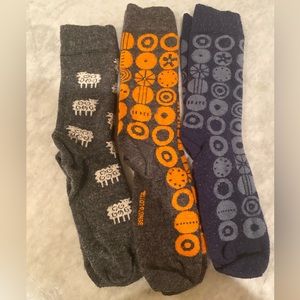 Bengt & Lotta Merino Wool Socks, Bundle of 3 Pairs, Men's Women's Large (40-45)
